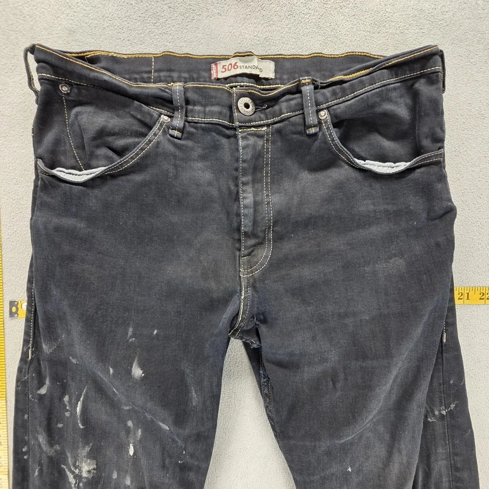 Vintage Levis 506‎ Jeans Mens 33x32 Black Standard Engineered Zip Fly